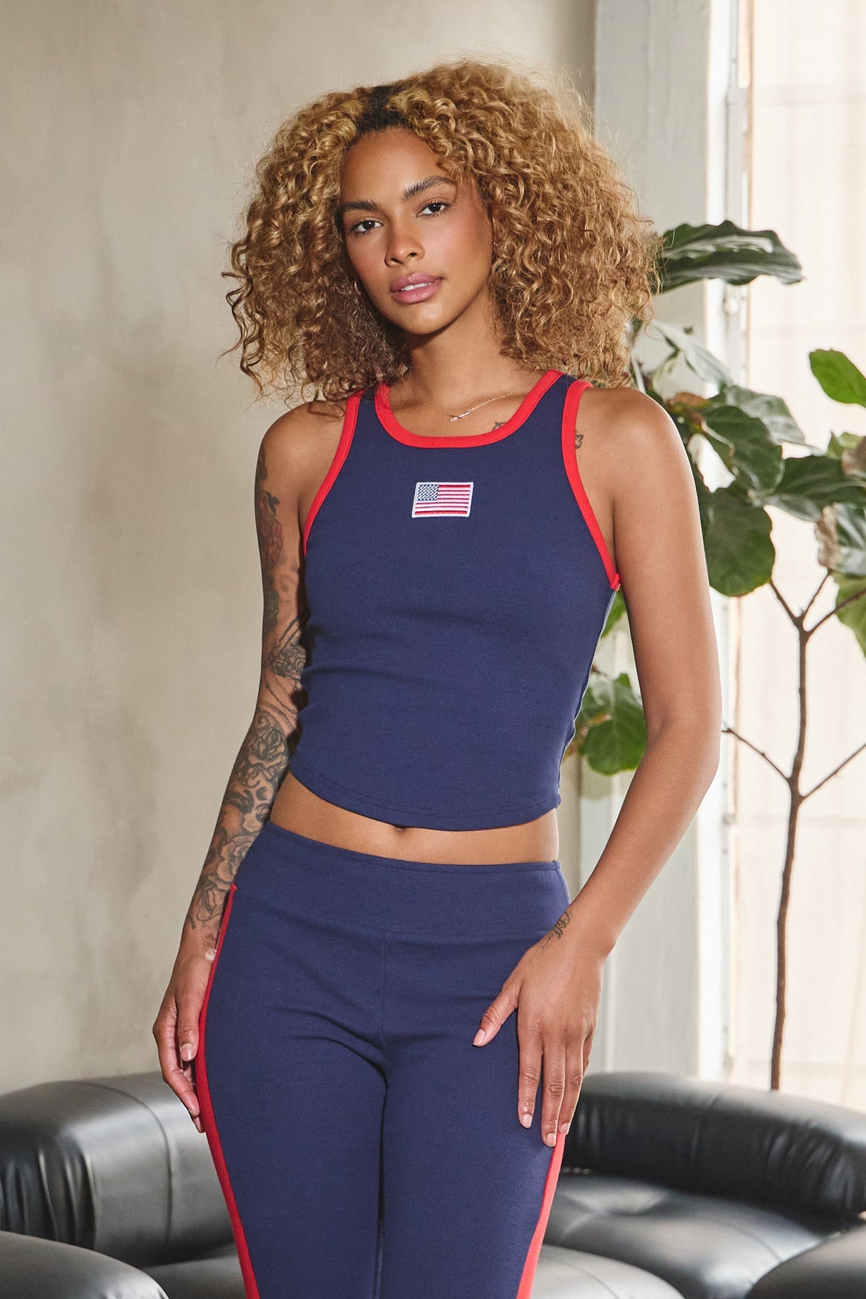 AMERICA FLAG PATCH TANK TOP