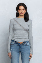 ARDEN HOOK & EYE LONG SLEEVE TOP