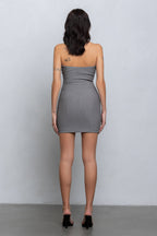 LEA CARGO ZIP-UP WOVEN DRESS - GREY