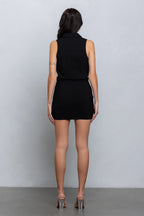 NAUTIA STRETCHY COLLARED CARGO MINI DRESS