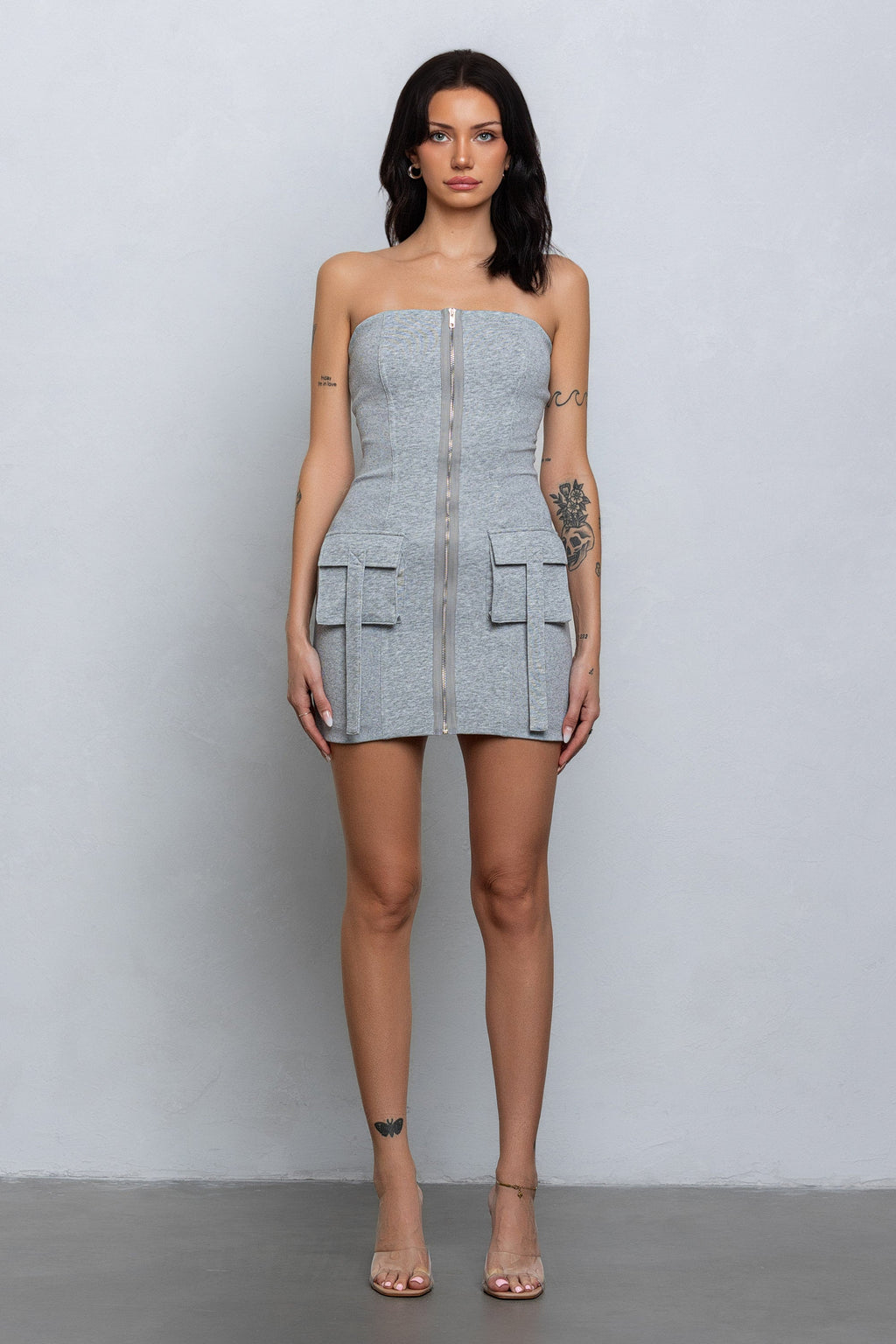 LEA CARGO ZIP-UP JERSEY DRESS