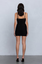 RACHEL SHEER RUCHED MINI DRESS