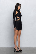 LEXA CUT OUT LONG SLEEVE MINI DRESS