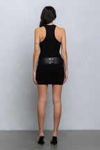 GISELLE RIBBED BELTED MINI DRESS