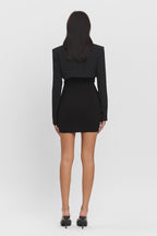 DAPHNE BLAZER MINI DRESS W/ LACE CONTRAST