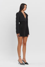 DAPHNE BLAZER MINI DRESS W/ LACE CONTRAST