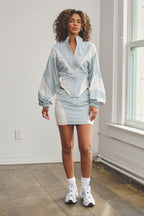 VESPER TRACK SKIRT - SEAFOAM