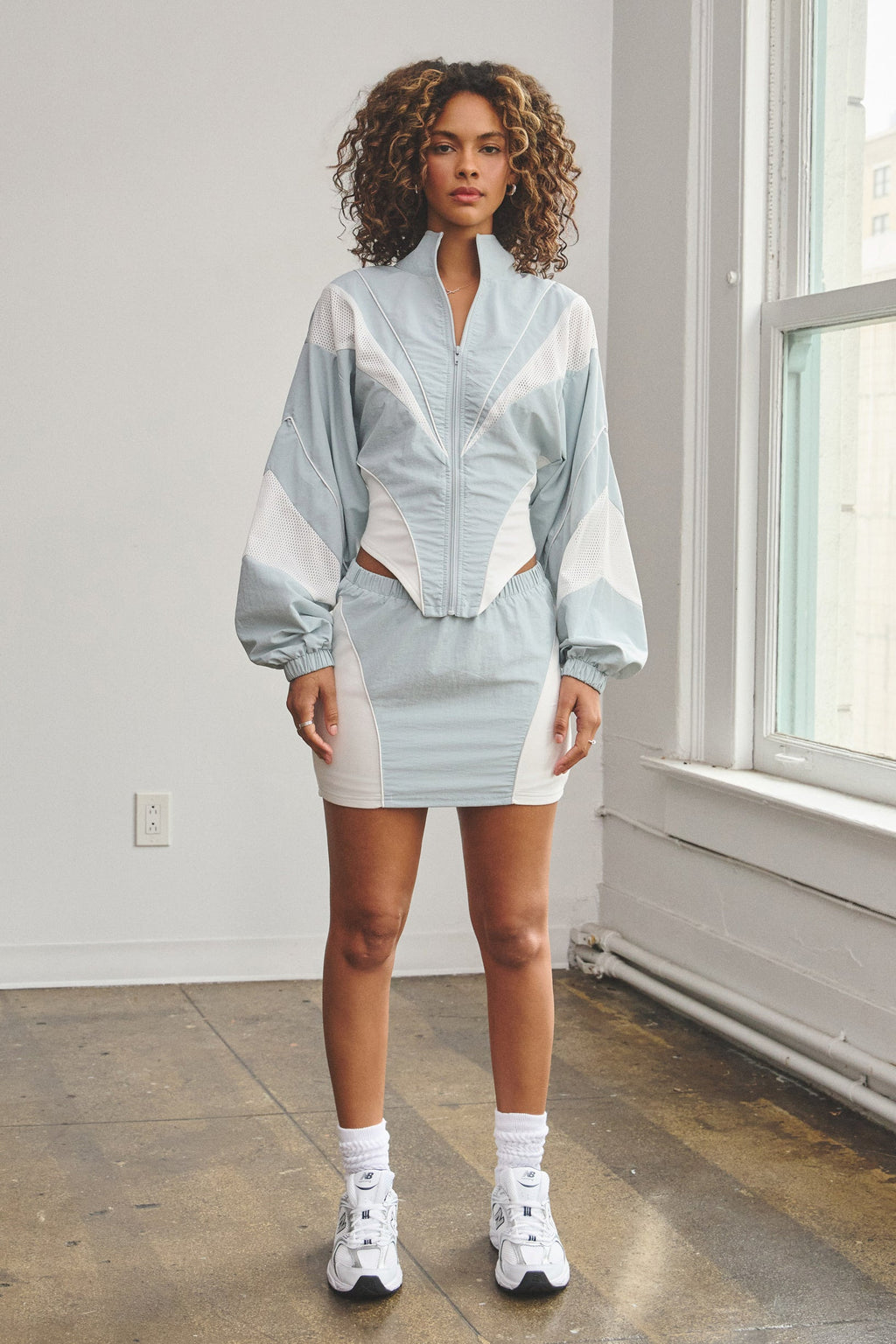 VESPER TRACK SKIRT - SEAFOAM