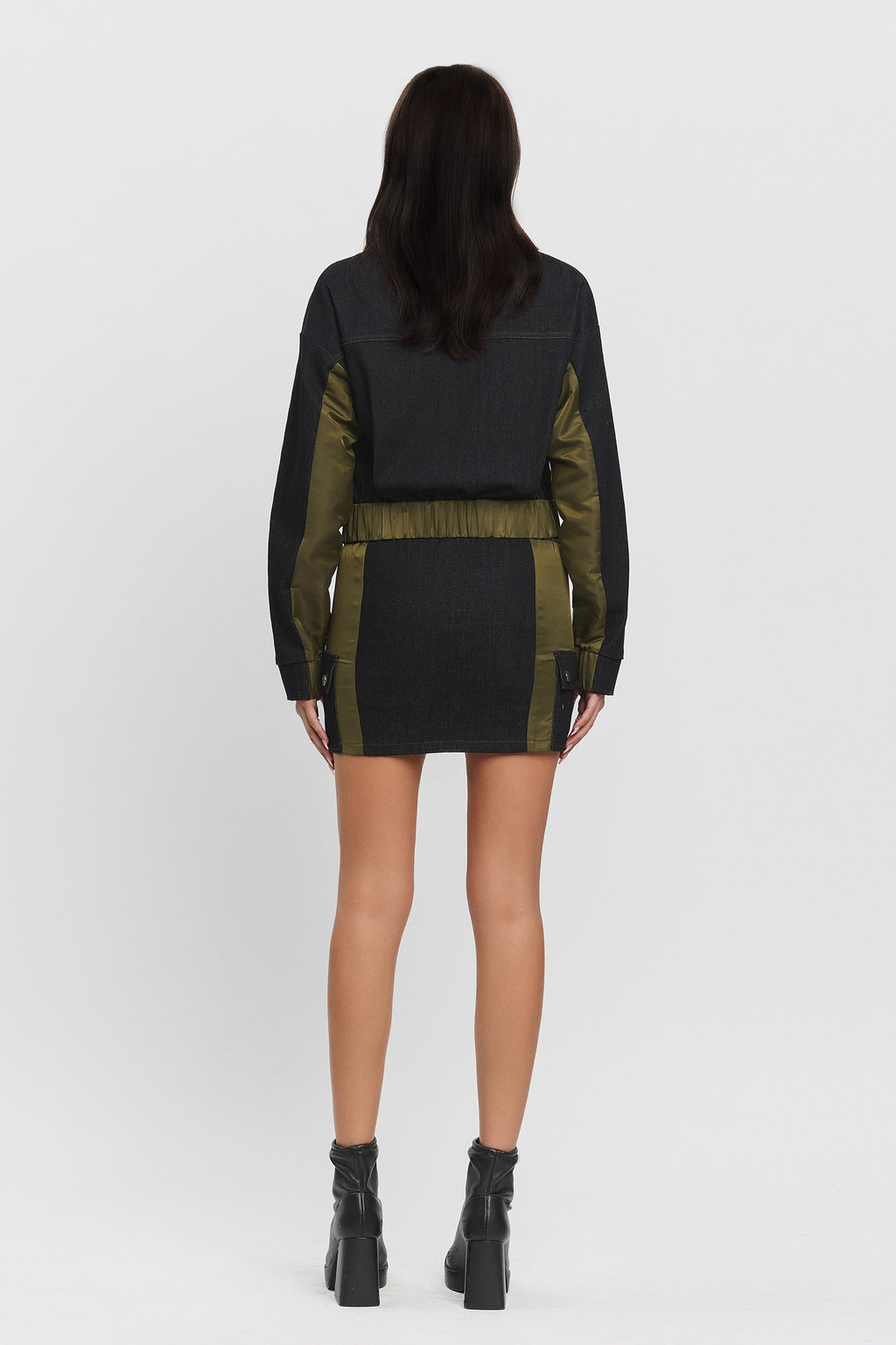 AVERY CONT DENIM CARGO MINI SKIRT