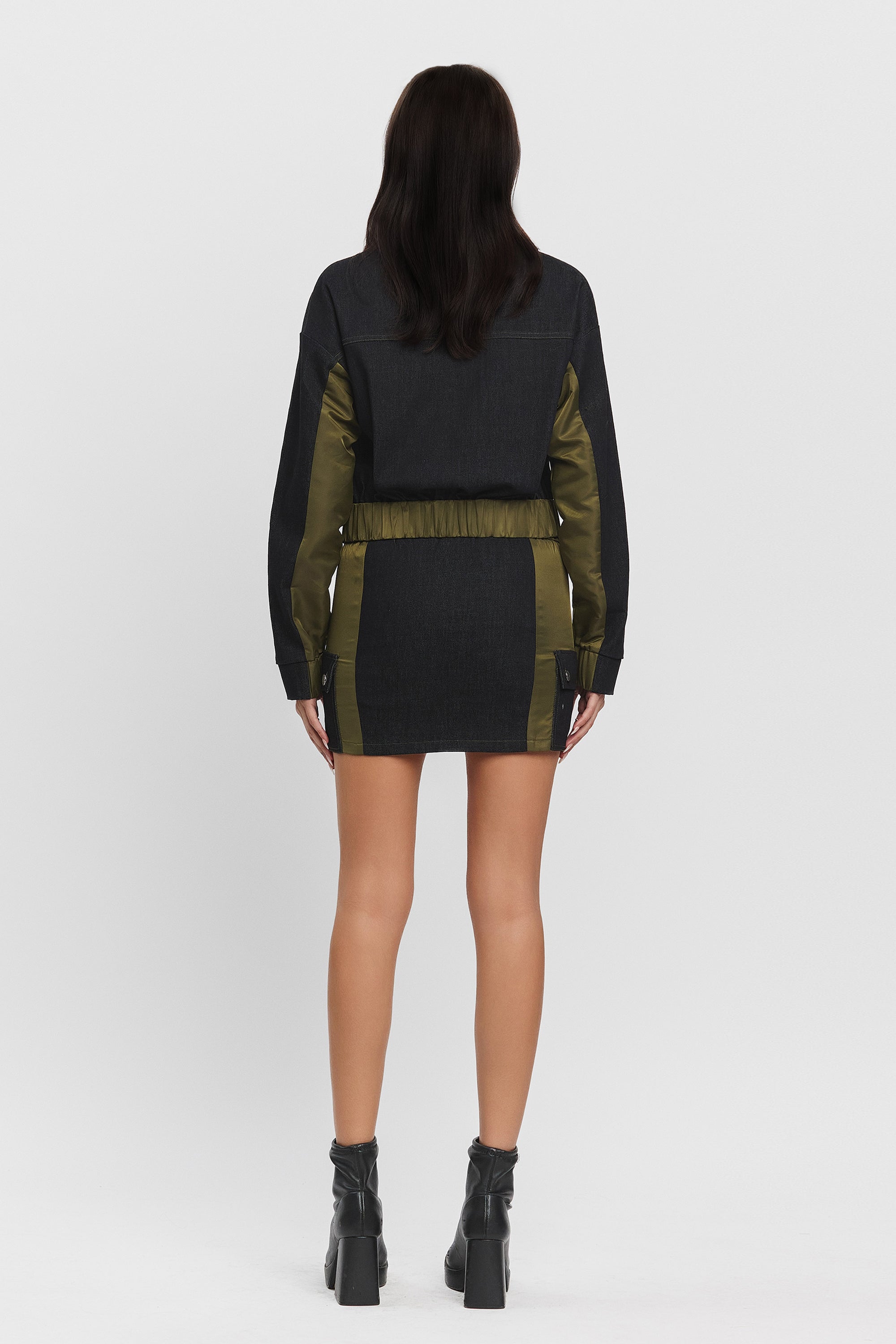 AVERY CONT DENIM CARGO MINI SKIRT