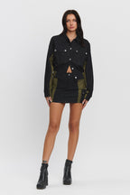 AVERY CONT DENIM CARGO MINI SKIRT