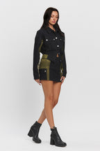 AVERY CONT DENIM CARGO MINI SKIRT