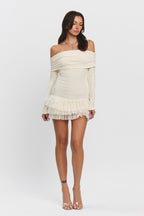 ISABELLE OFF SHOULDER TULLE DRESS - IVORY