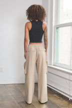 ASHER CARGO POCKET PANTS - KHAKI