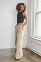 ASHER CARGO POCKET PANTS - KHAKI