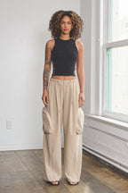 ASHER CARGO POCKET PANTS - KHAKI