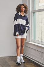 MILO STRIPED RUGBY SET - NAVY