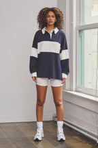 MILO STRIPED RUGBY SET - NAVY