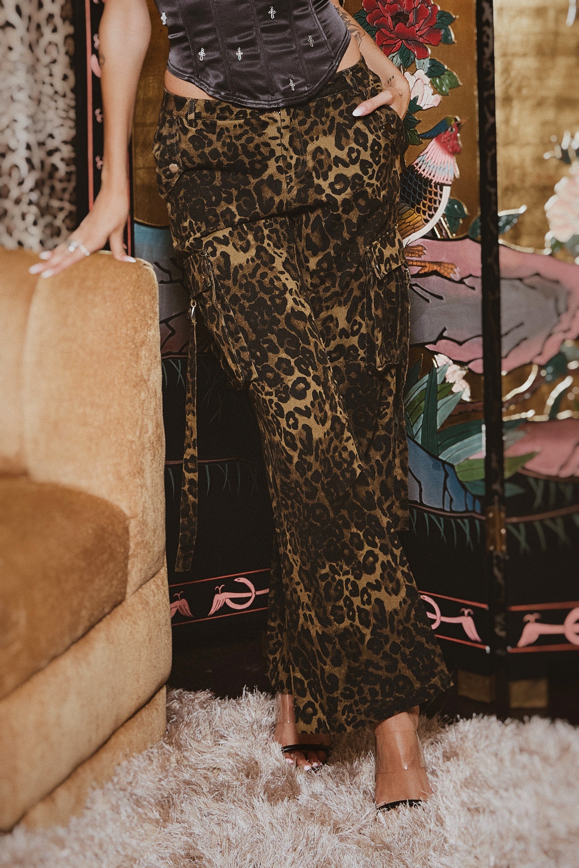 LEON CARGO LEOPARD PANTS