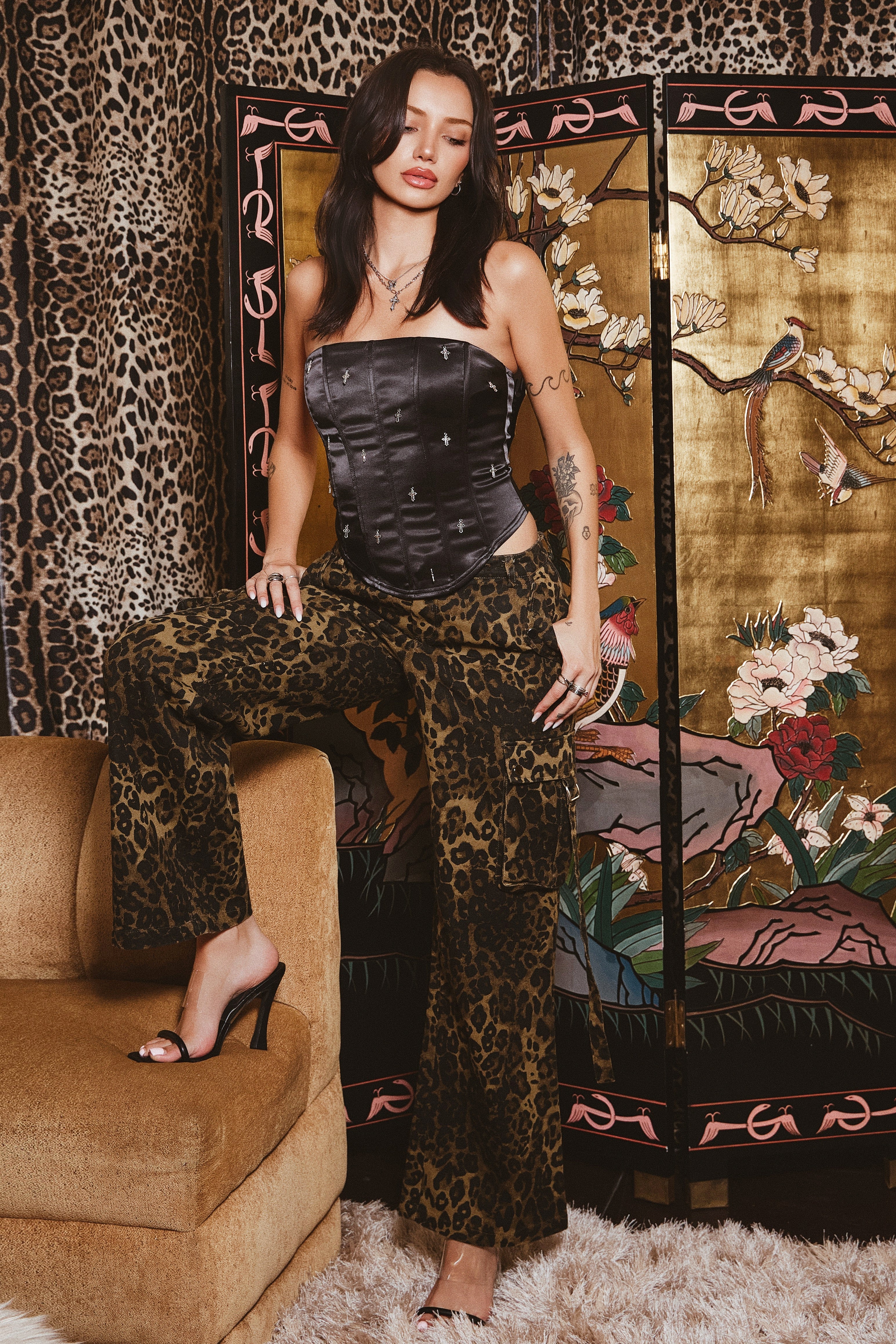 LEON CARGO LEOPARD PANTS