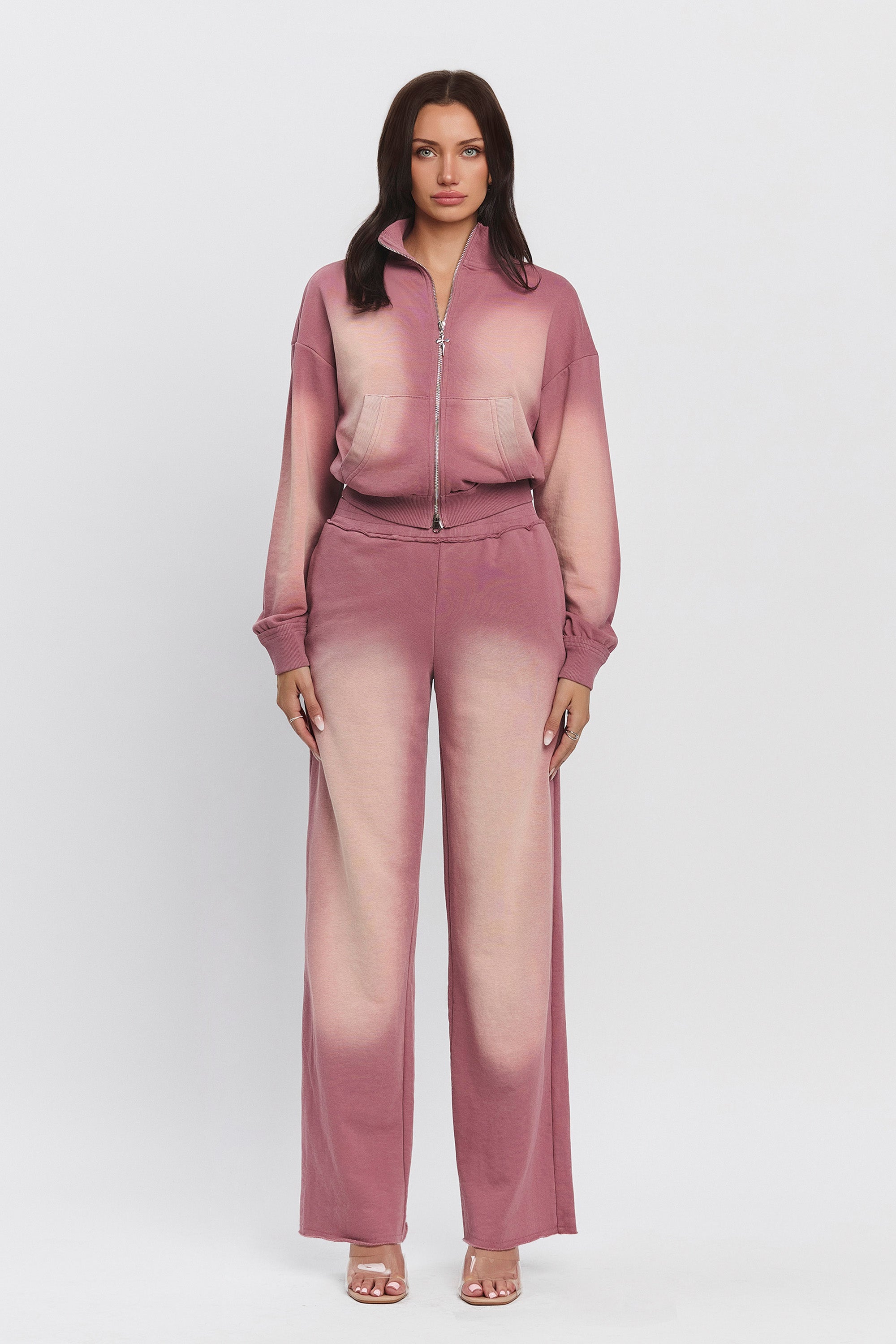 HAZE WASHED FRENCH TERRY SWEATPANTS - PINK