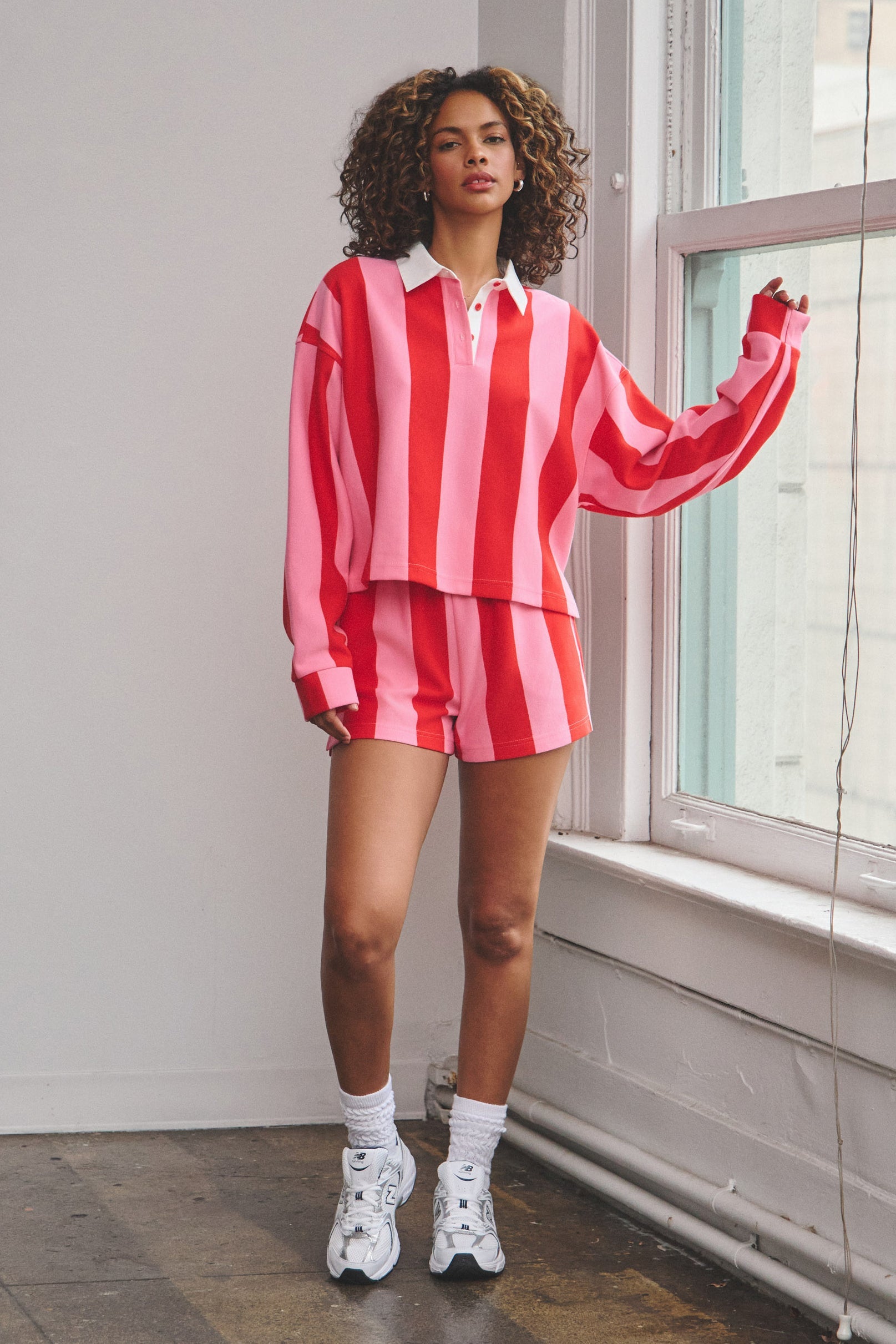 ATLAS FRENCH TERRY SHORTS - PINK/RED