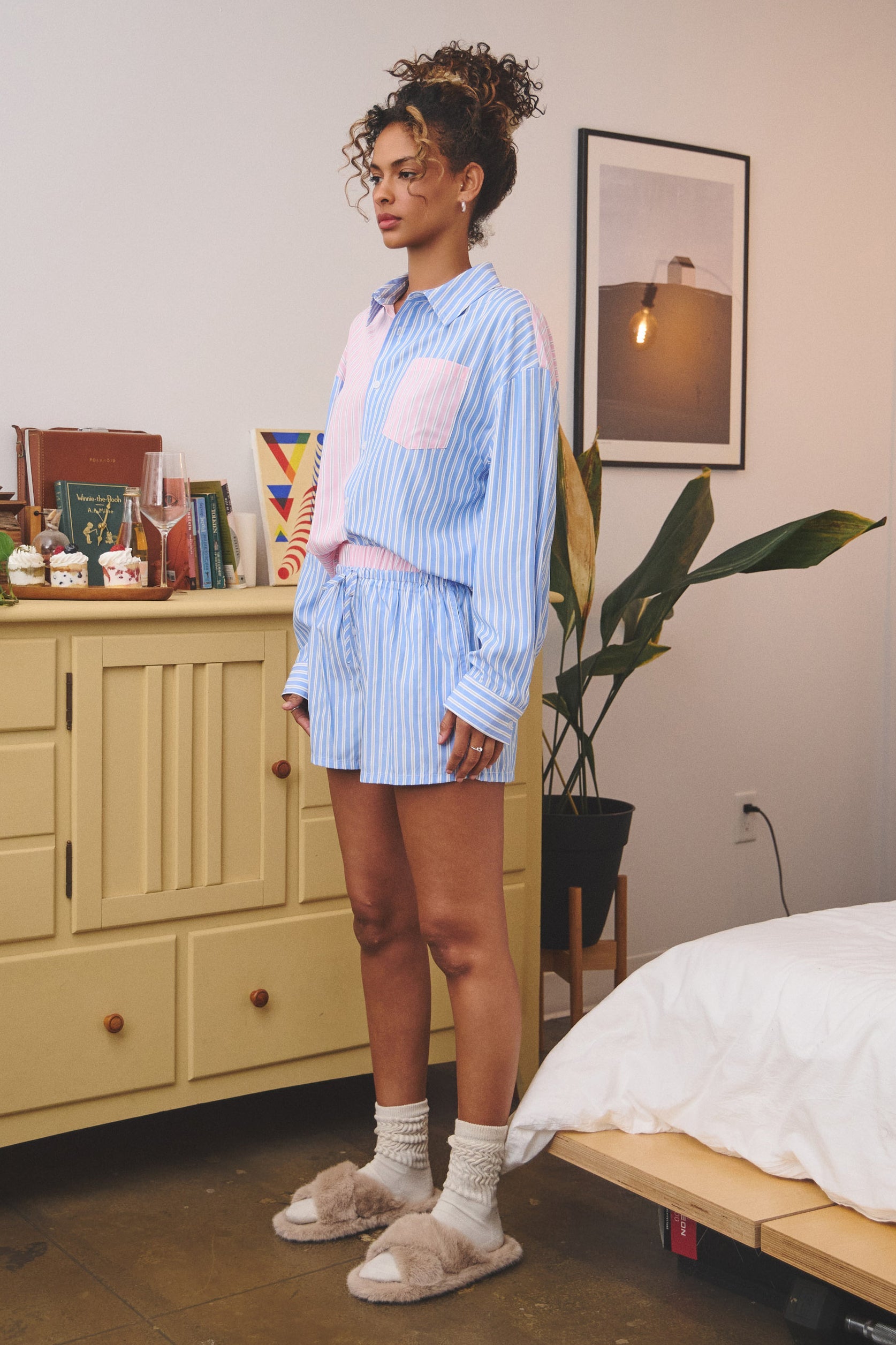 BAILEY COLORBLOCK STRIPED SHIRT - BLUE/PINK