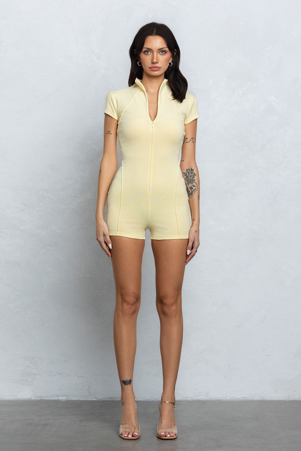 KIMI MOCK NECK ZIP-UP ROMPER