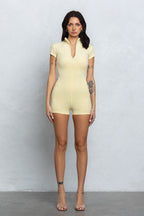 KIMI MOCK NECK ZIP-UP ROMPER
