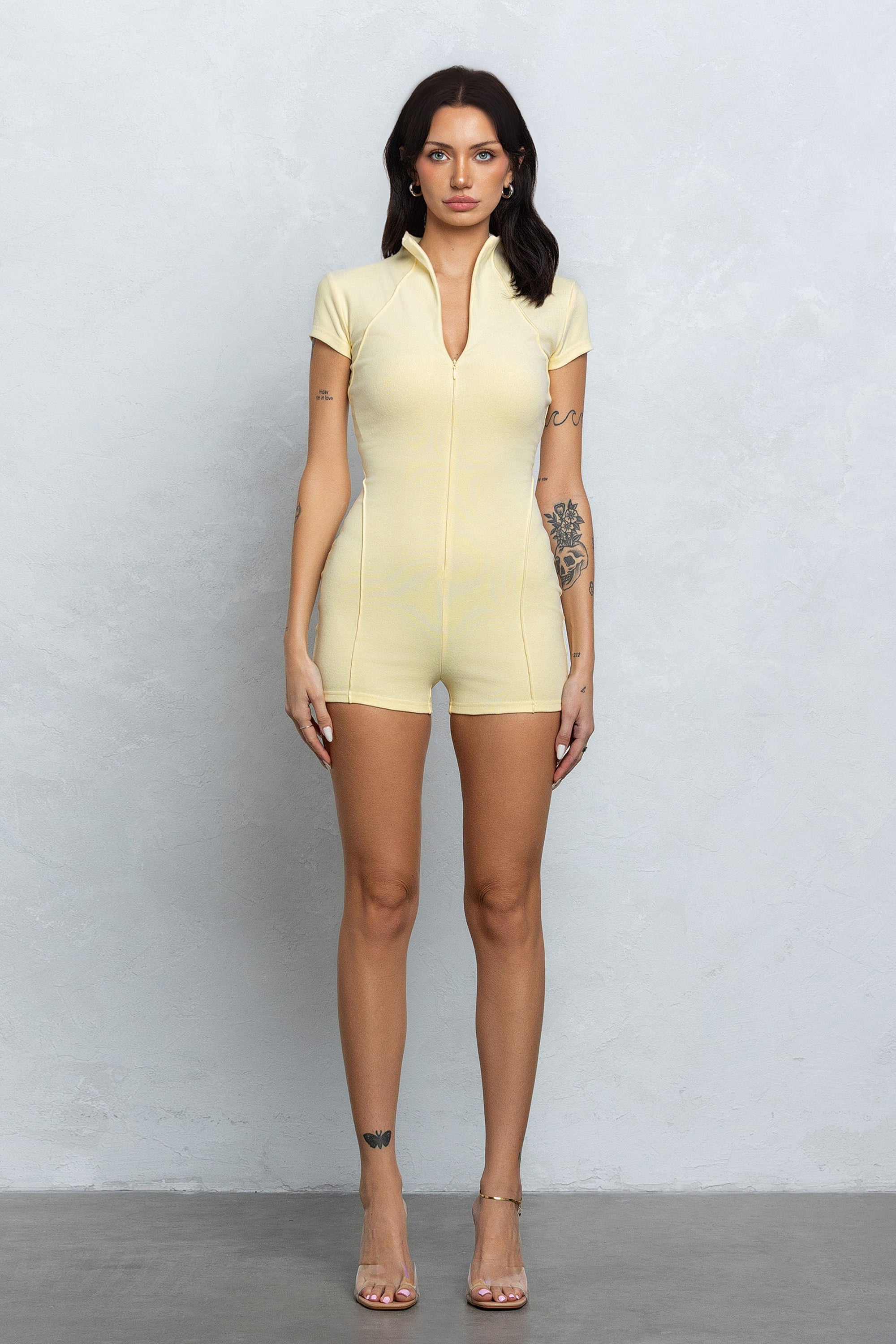 KIMI MOCK NECK ZIP-UP ROMPER