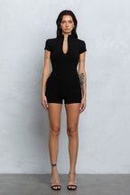 KIMI MOCK NECK ZIP-UP ROMPER