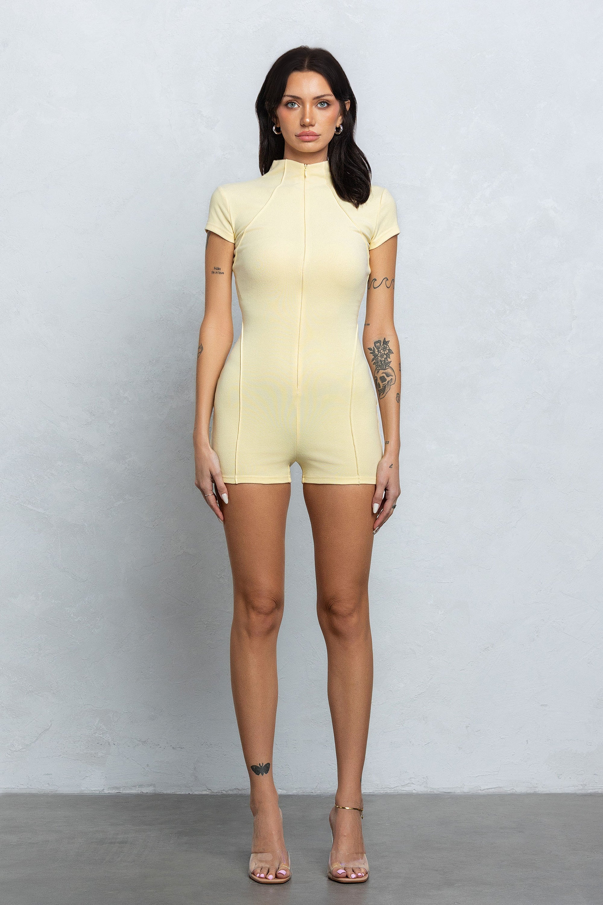 KIMI MOCK NECK ZIP-UP ROMPER