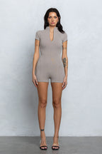 KIMI MOCK NECK ZIP-UP ROMPER