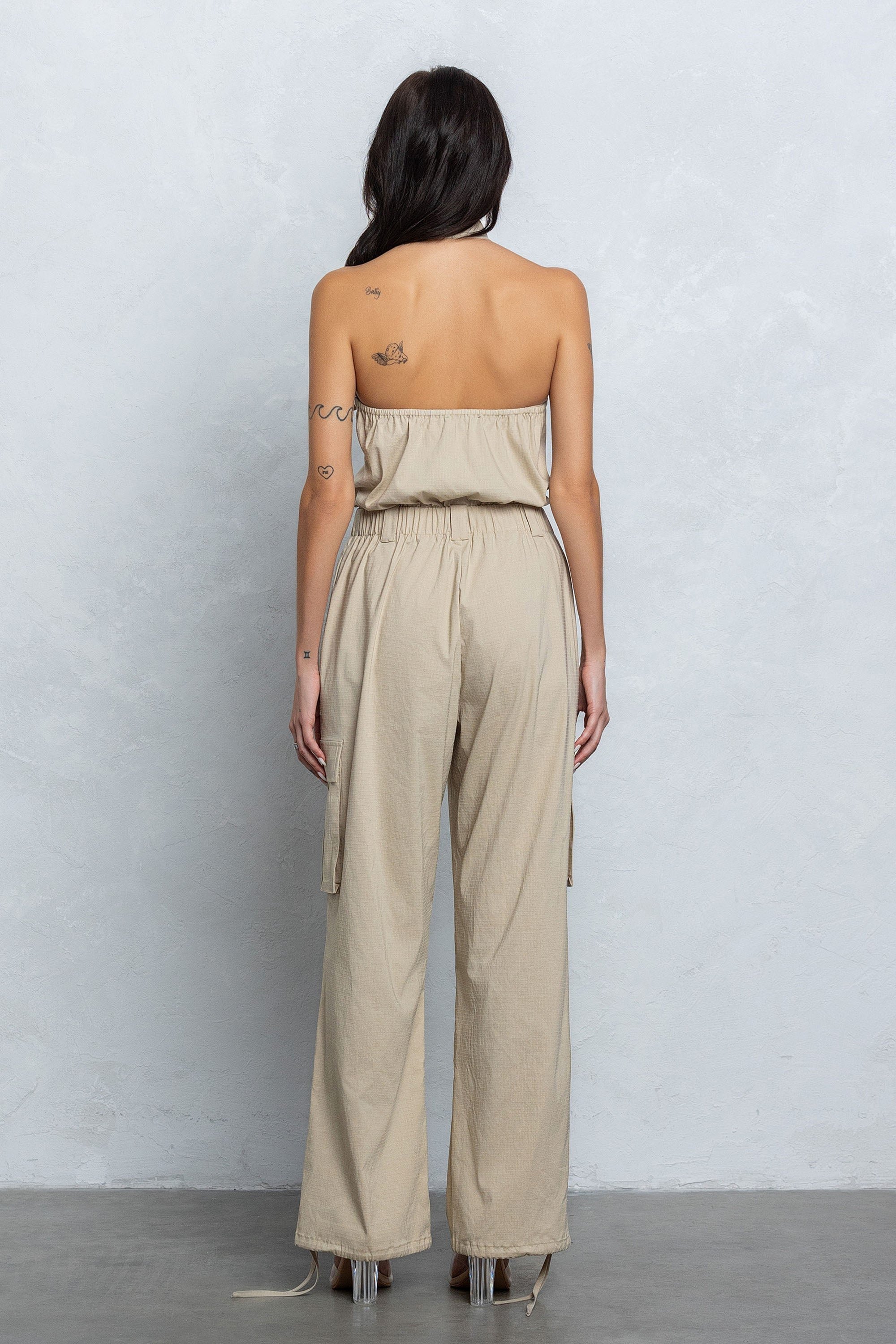 NAUTIA STRETCHY ZIP-UP CARGO JUMPSUIT