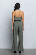 NAUTIA STRETCHY ZIP-UP CARGO JUMPSUIT