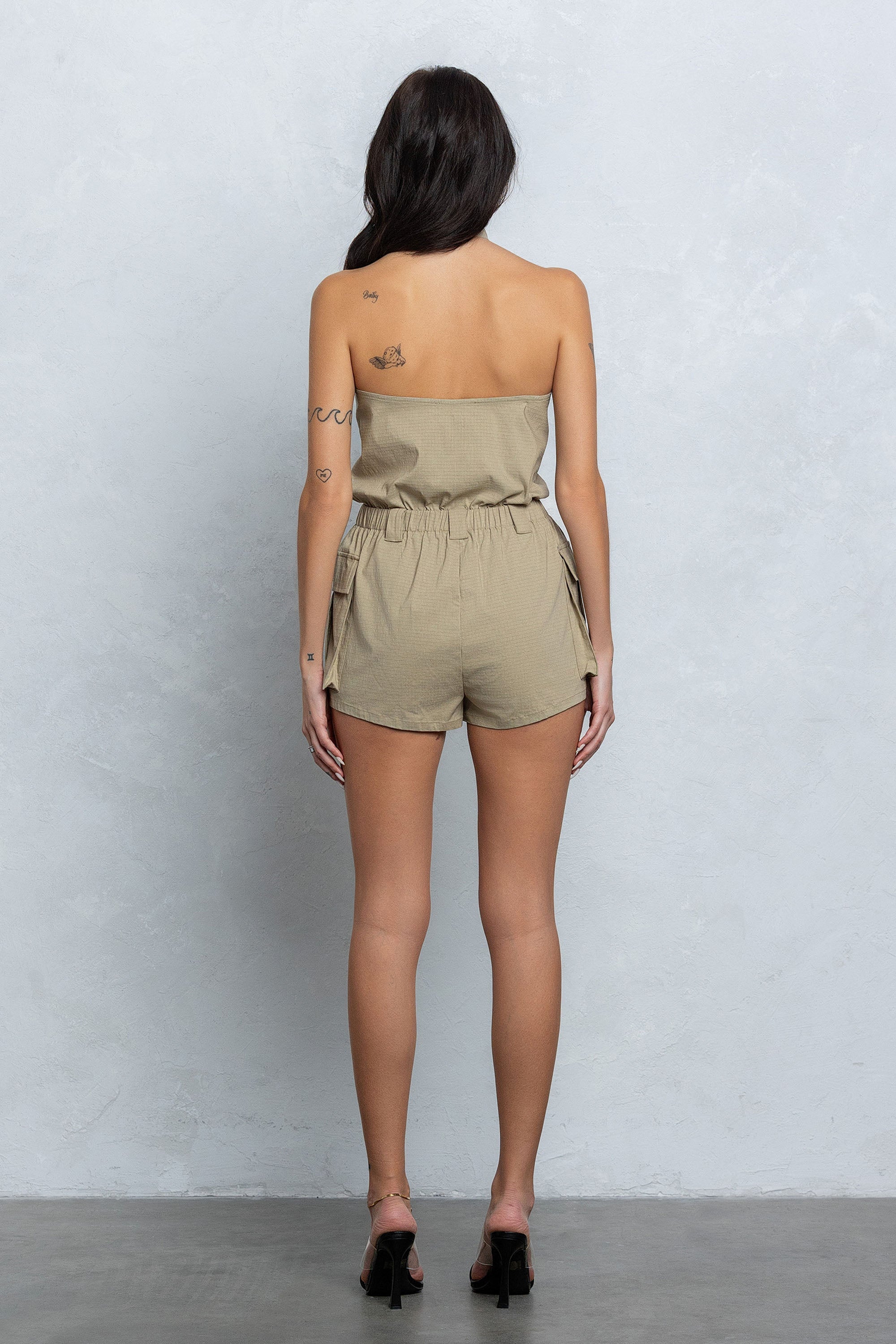 NAUTIA STRETCHY ZIP-UP CARGO ROMPER