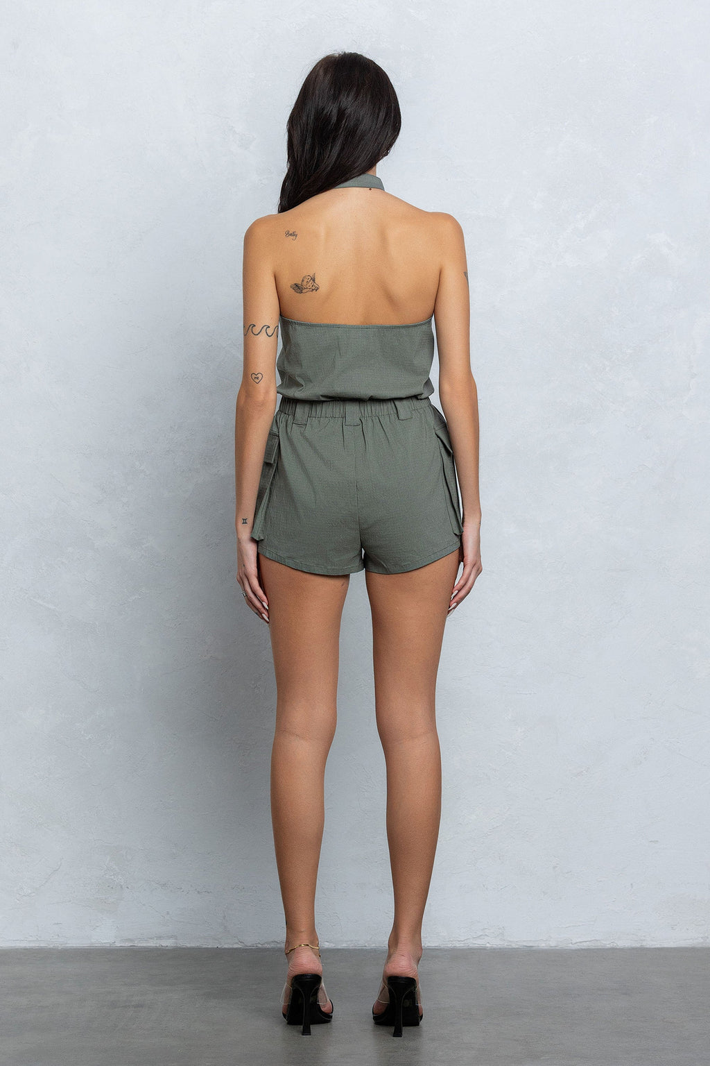NAUTIA STRETCHY ZIP-UP CARGO ROMPER