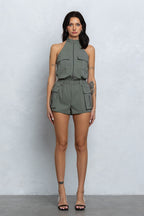 NAUTIA STRETCHY ZIP-UP CARGO ROMPER