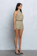 NAUTIA STRETCHY ZIP-UP CARGO ROMPER