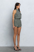 NAUTIA STRETCHY ZIP-UP CARGO ROMPER