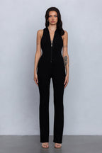 PIXI HOODED JUMPSUIT - BLACK