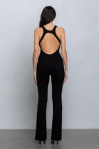 PIXI V-NECK JUMPSUIT - BLACK