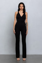PIXI V-NECK JUMPSUIT - BLACK