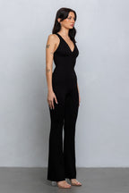 PIXI V-NECK JUMPSUIT - BLACK