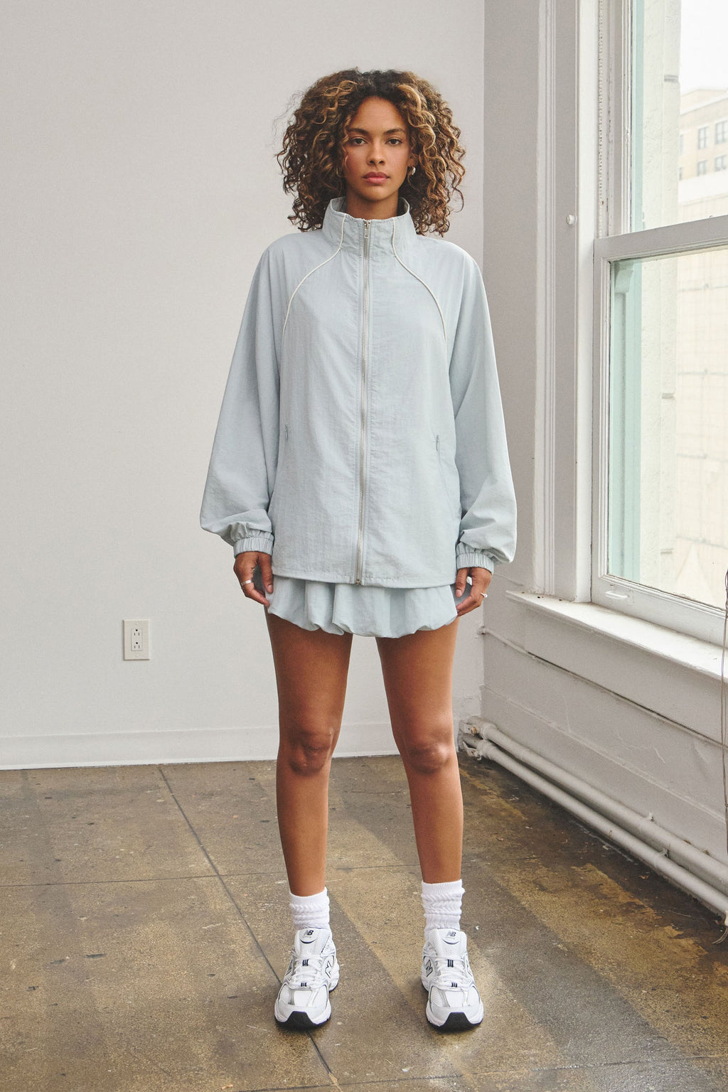 NAIA OVERSIZE TRACK JACKET - SEAFOAM
