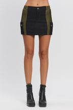 AVERY CONT DENIM CARGO MINI SKIRT