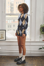 ARGYLE KNIT MICRO SHORTS