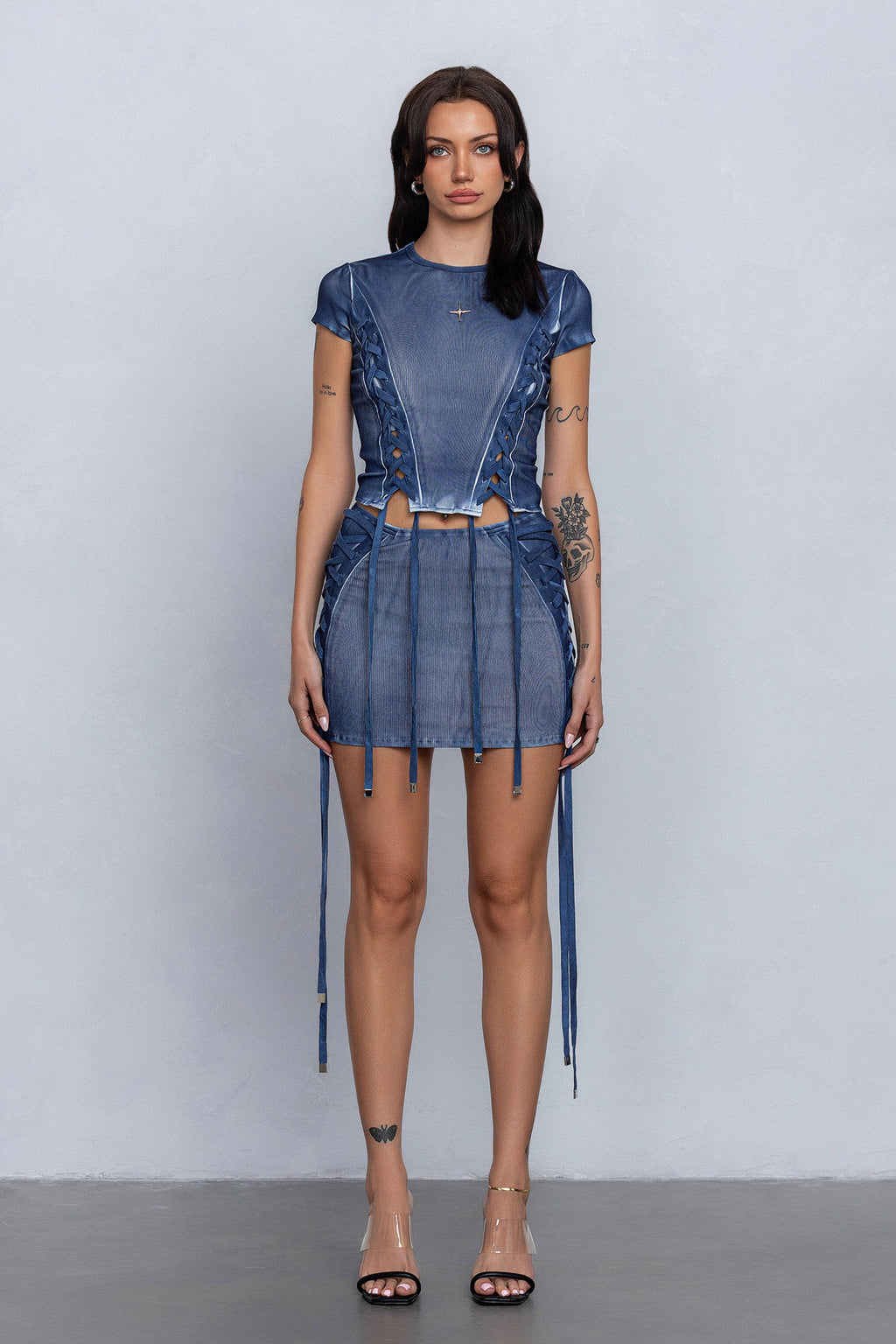 ERIS WASHED EFFECT TOP - BLUE