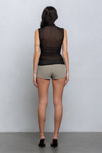 KARA SHEER SLEEVELESS TOP