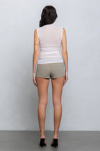 KARA SHEER SLEEVELESS TOP